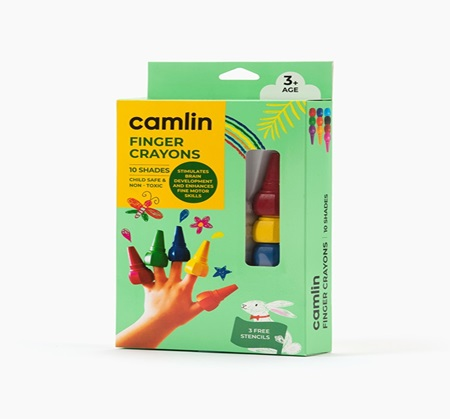 Camlin Finger Grip Crayons-10 Shades