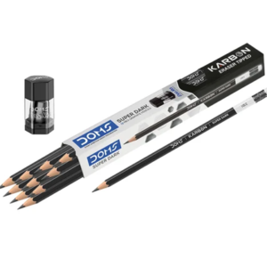 DOMS Karbon Eraser Tipped Super Dark Pencils Set