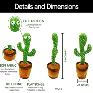 USB Charging Dancing Talking Cactus Toy